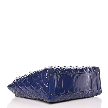 Chanel Vinyl Calfskin Viaggio Travel Bag Blue 4 of 14