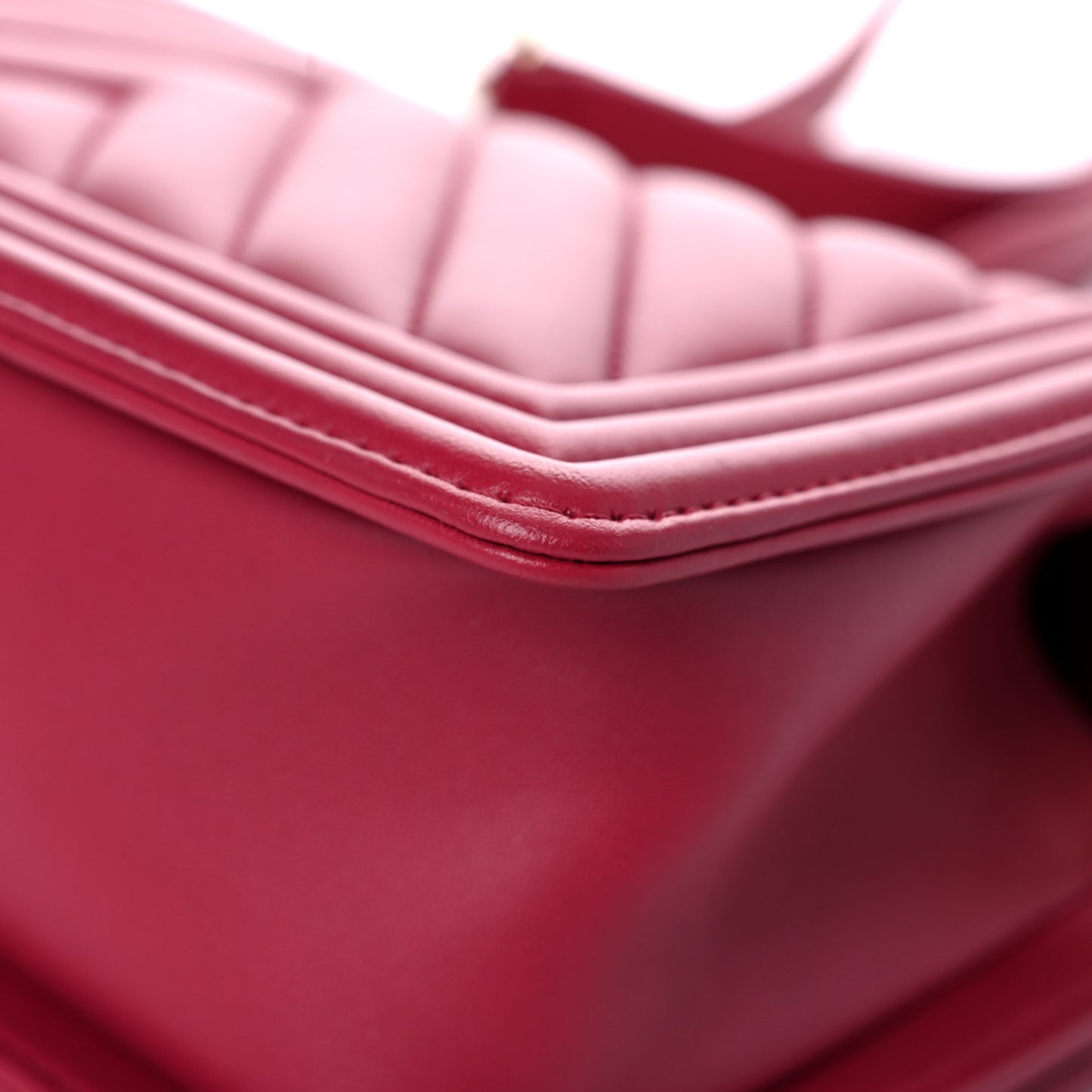 Lambskin Chevron Quilted Medium Boy Flap Dark Pink