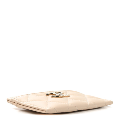 Chanel Lambskin Quilted Crystal CC Card Holder Beige 4 of 8