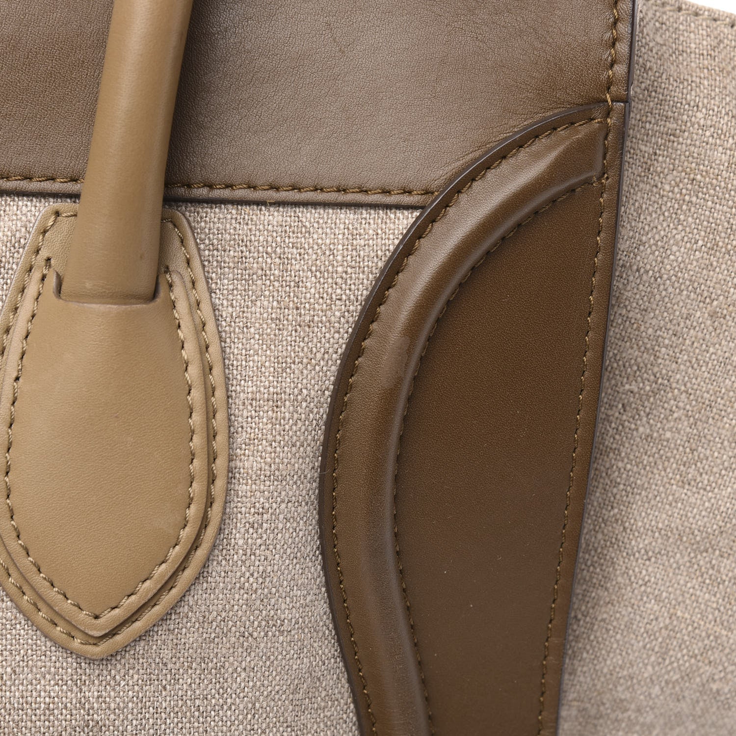 Celine Natural Canvas Smooth Calfskin Mini Luggage Brown 17 of 20