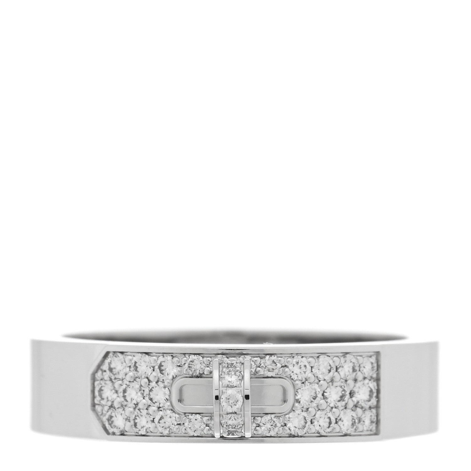 Hermes 18K White Gold Diamond Kelly Ring 53 6.5 1 of 5