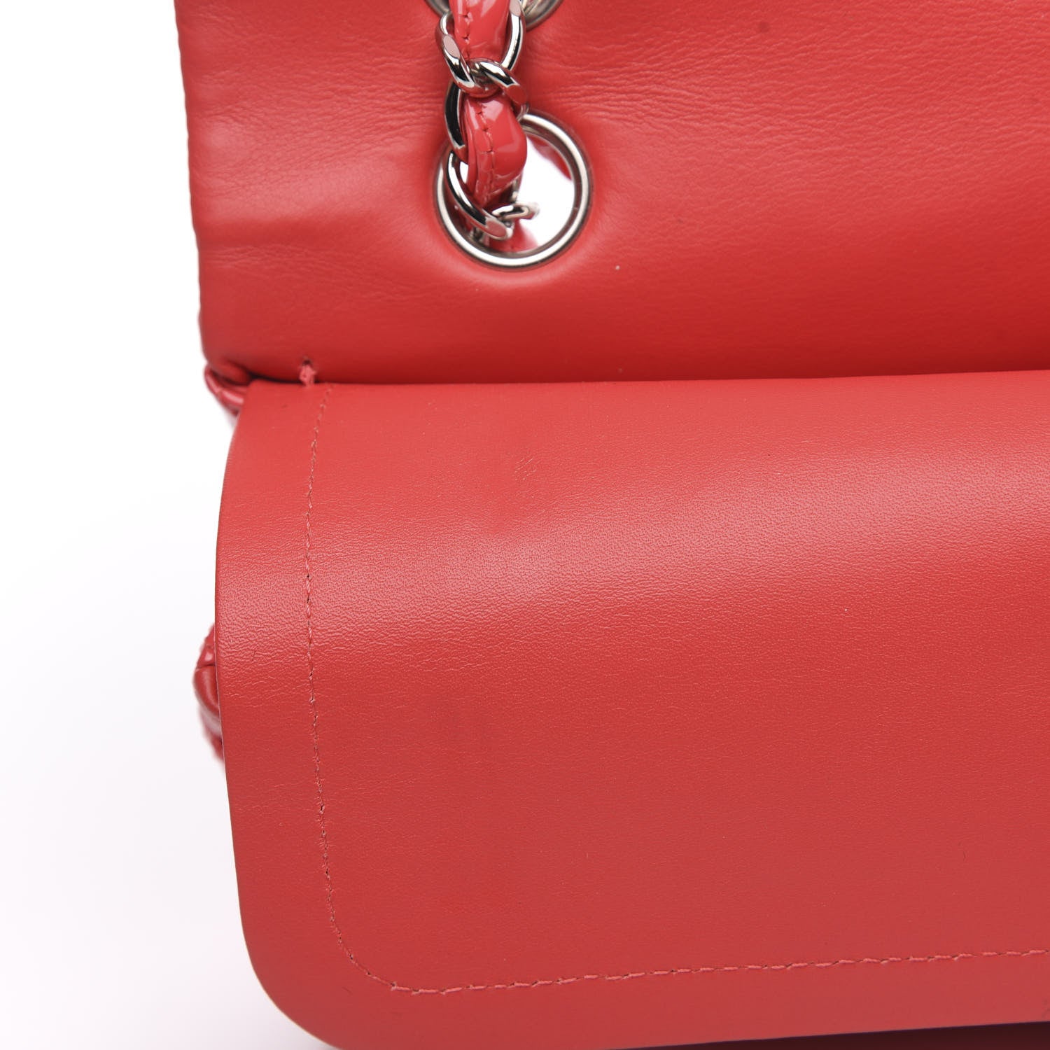 Chanel Patent Quilted Medium Double Flap Pink 12 of 13