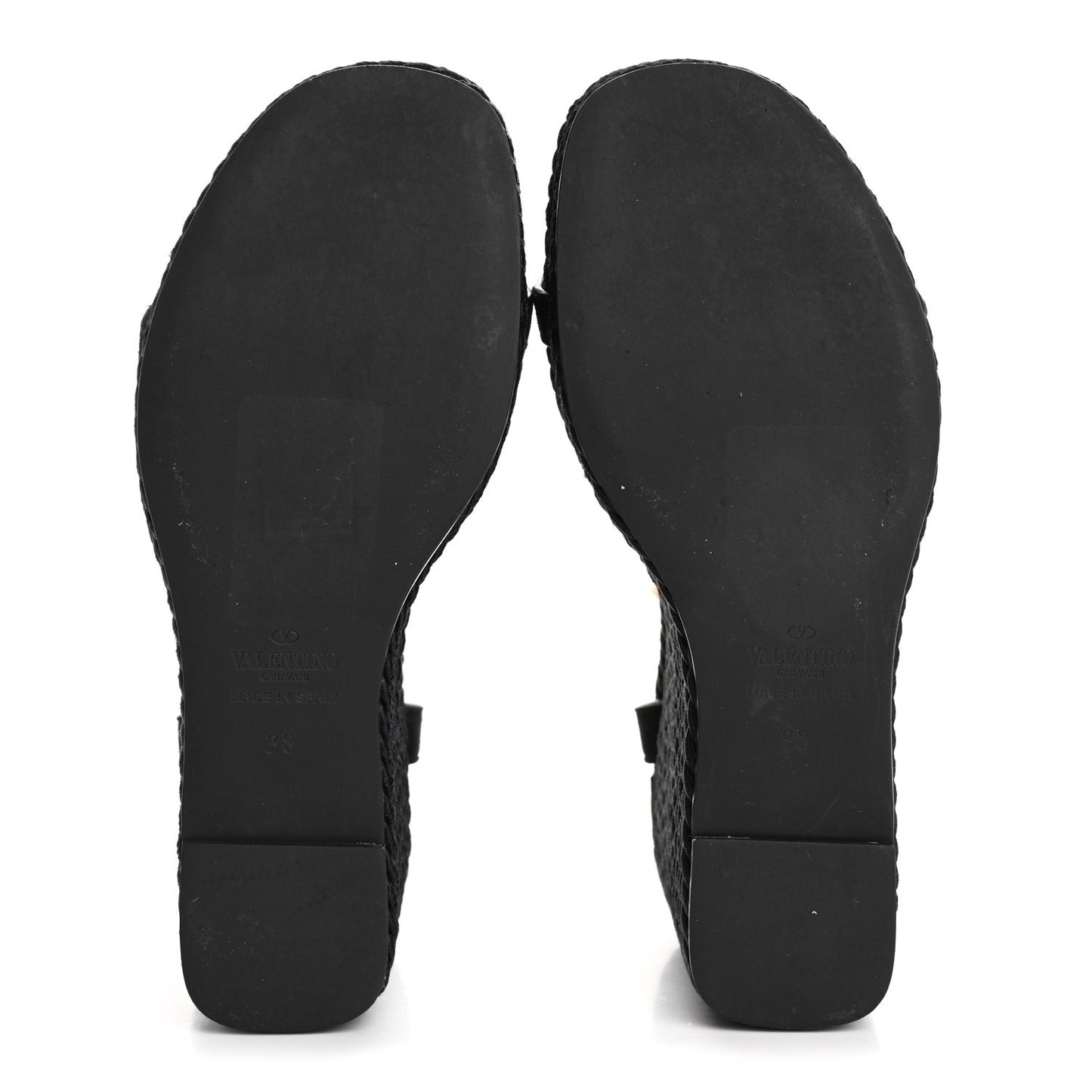 Suede Calfskin Roman Stud Espadrille Wedge Ankle Wrap Sandals 38 Black