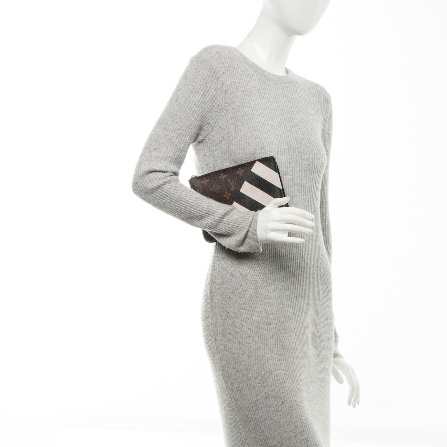 Monogram Stripes Pochette Plate PM