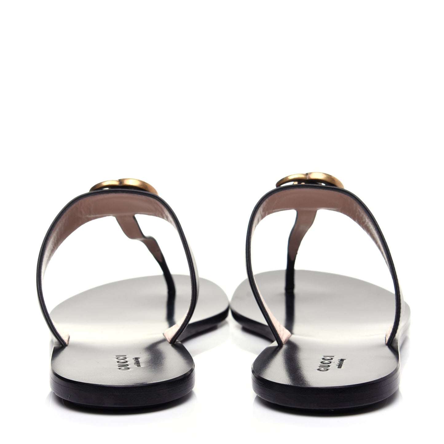 Calfskin GG Marmont Thong Sandals 40 Black