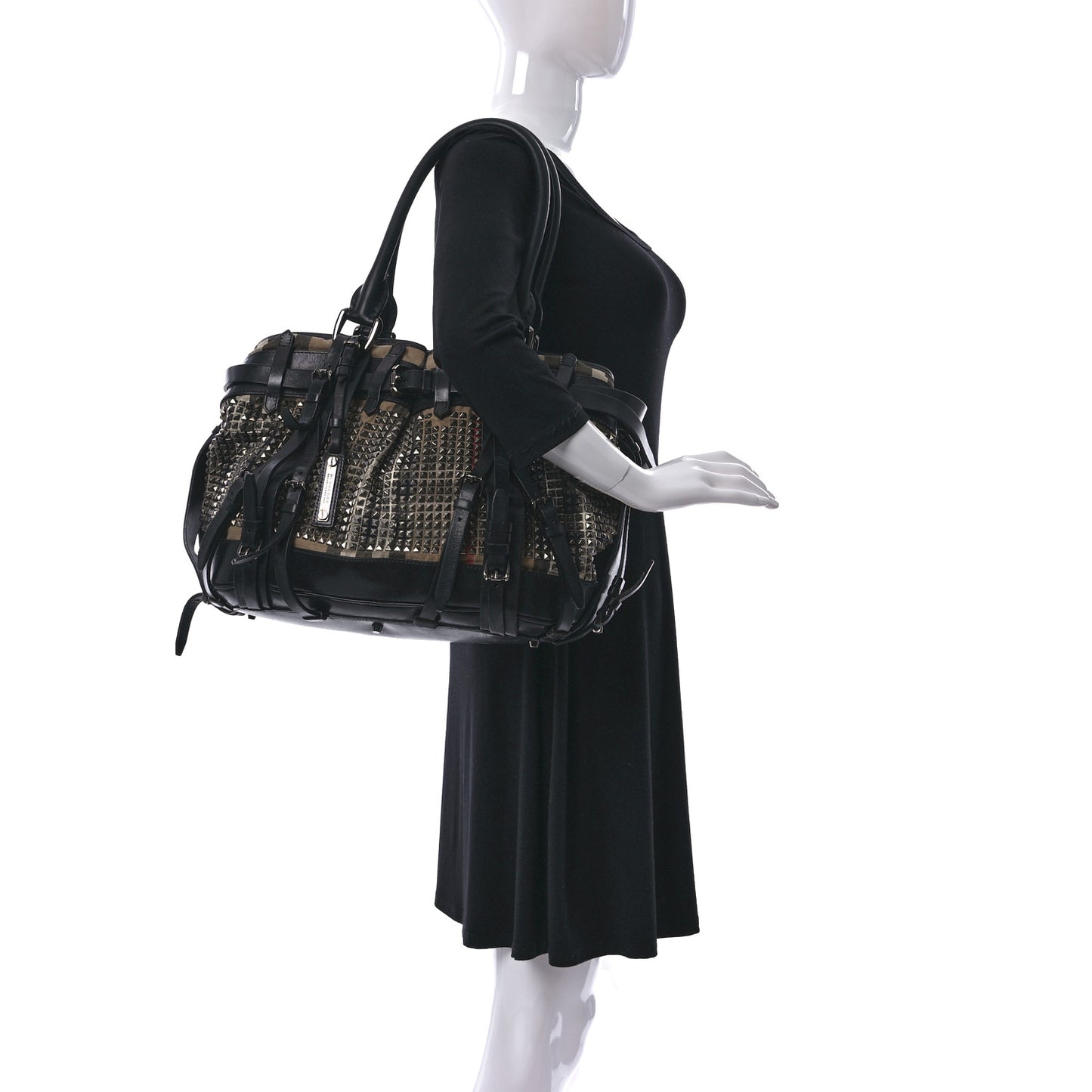 Calfskin House Check Studded Rowan Black