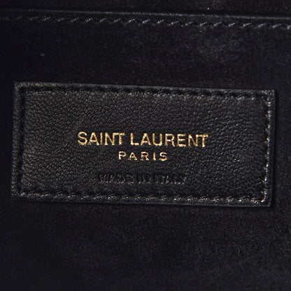 Saint Laurent Calfskin Crocodile Embossed Medium Bellechasse Satchel Black 7 of 11