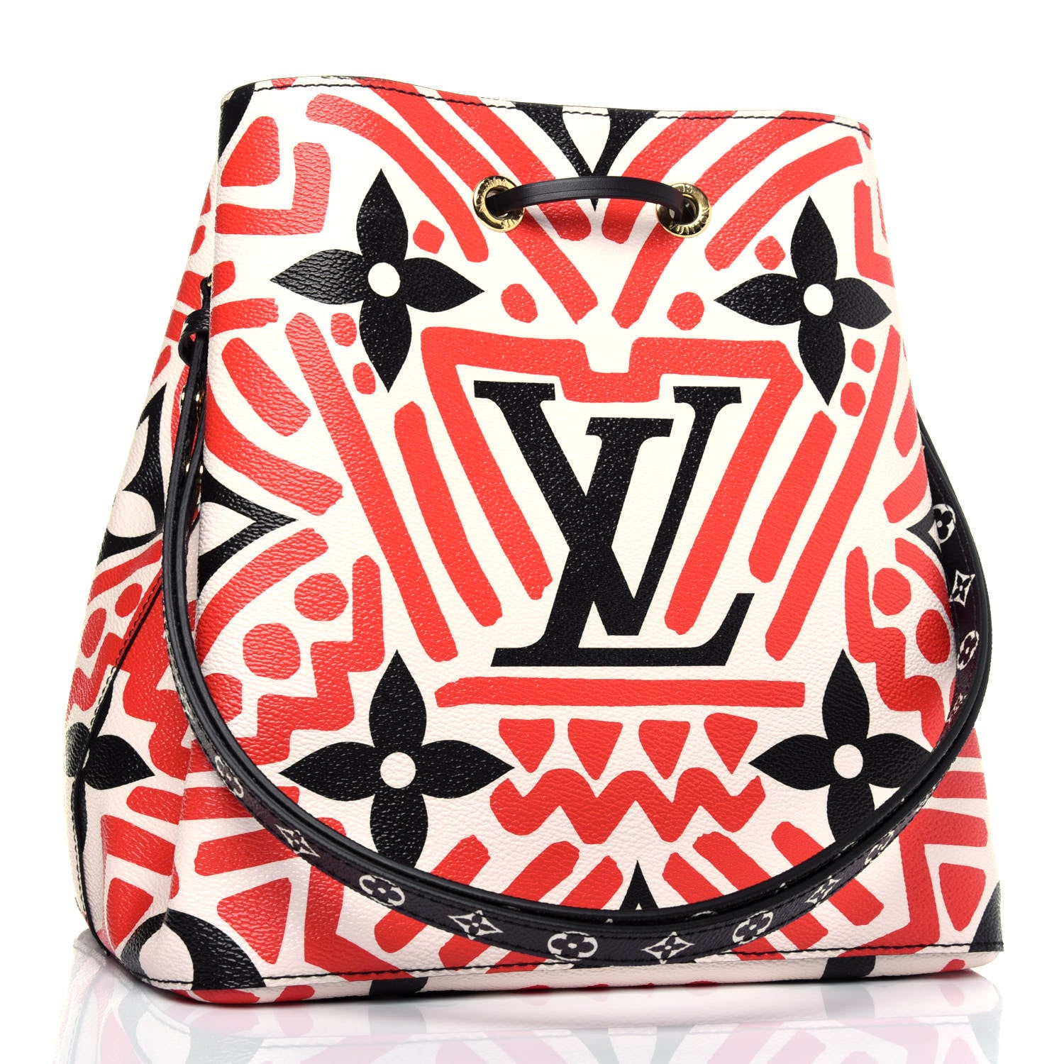 Louis Vuitton Monogram Giant Crafty NeoNoe MM Creme Rouge Black 3 of 12
