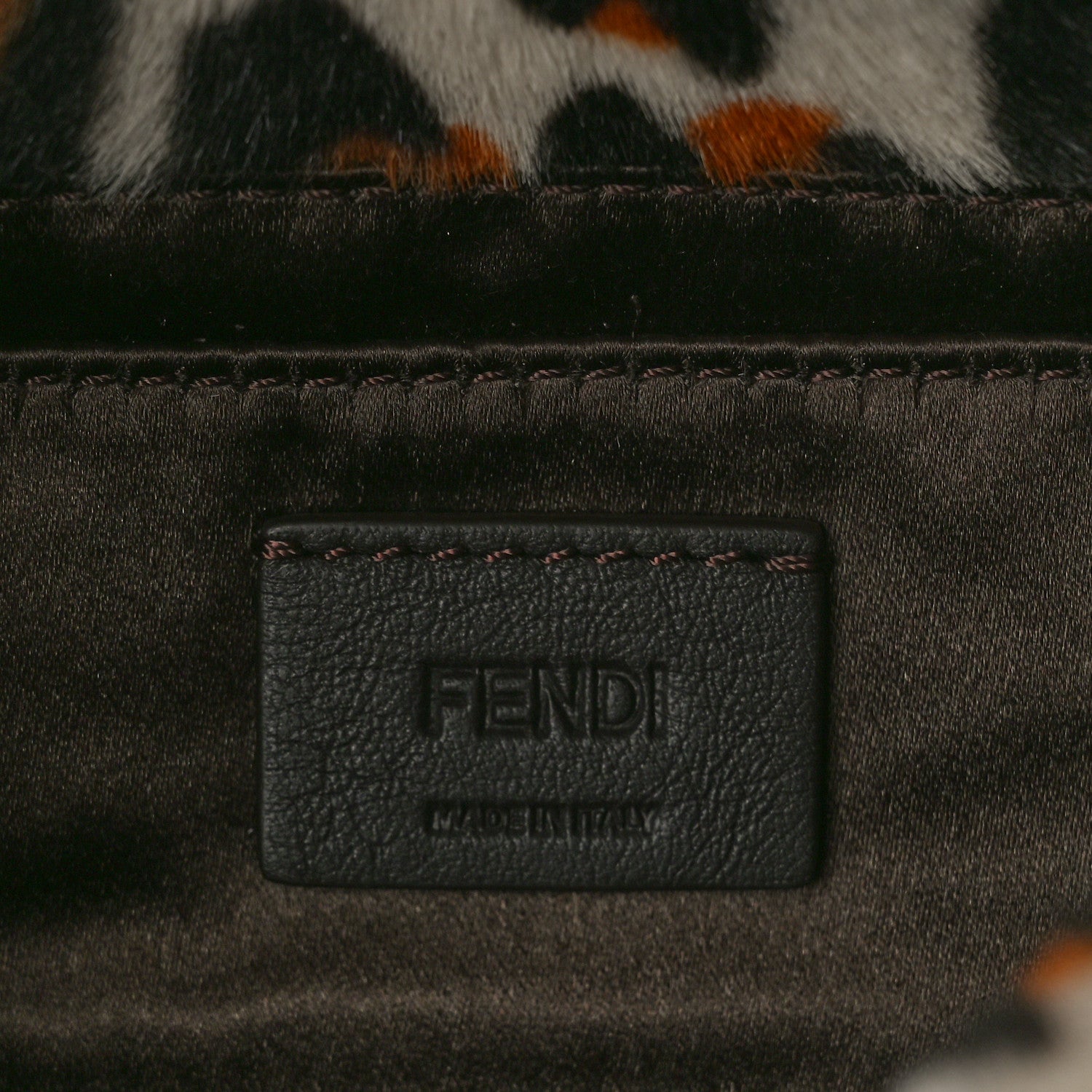 Fendi Calf Hair Leopard Print Phone Baguette Moro 6 of 10