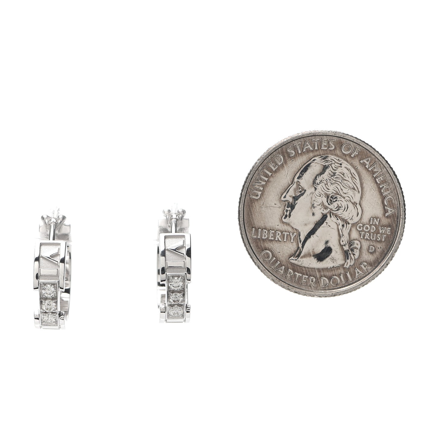 18K White Gold Diamond Atlas Hoop Earrings