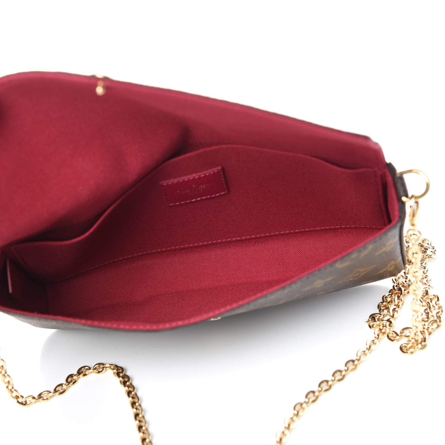 Louis Vuitton Monogram Pochette Felicie Chain Wallet Fuchsia 7 of 14