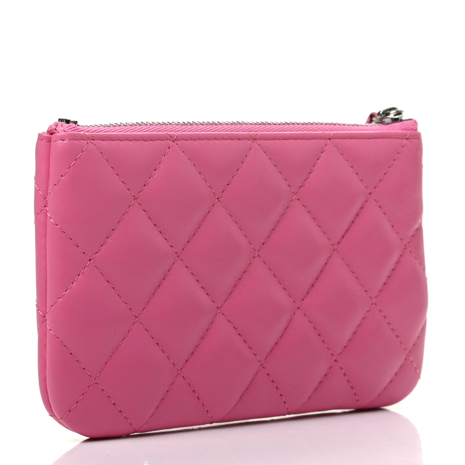 Chanel Lambskin Quilted Small Cosmetic Case Pink 3 of 8