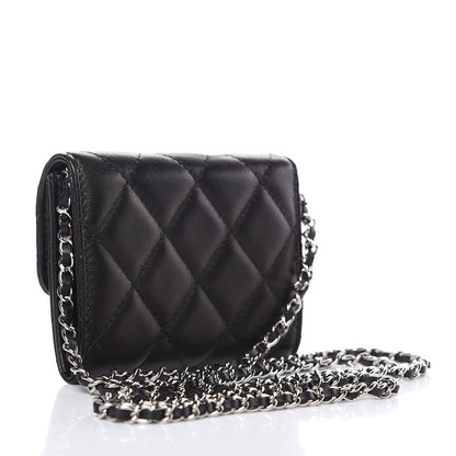 Chanel Lambskin Quilted Card Holder On Chain Black 3 of 9
