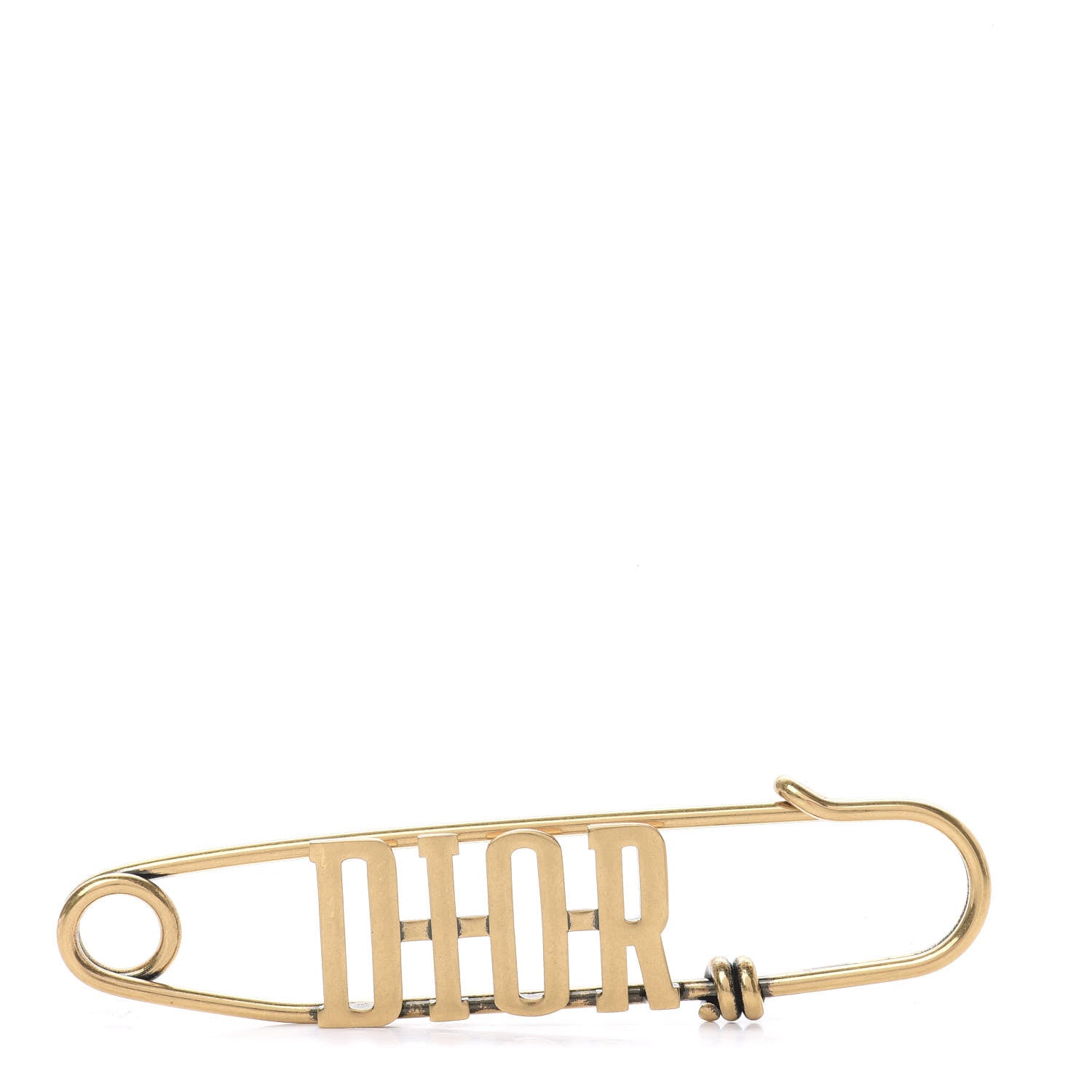 Christian Dior Logo Brooch Gold 1 of 4