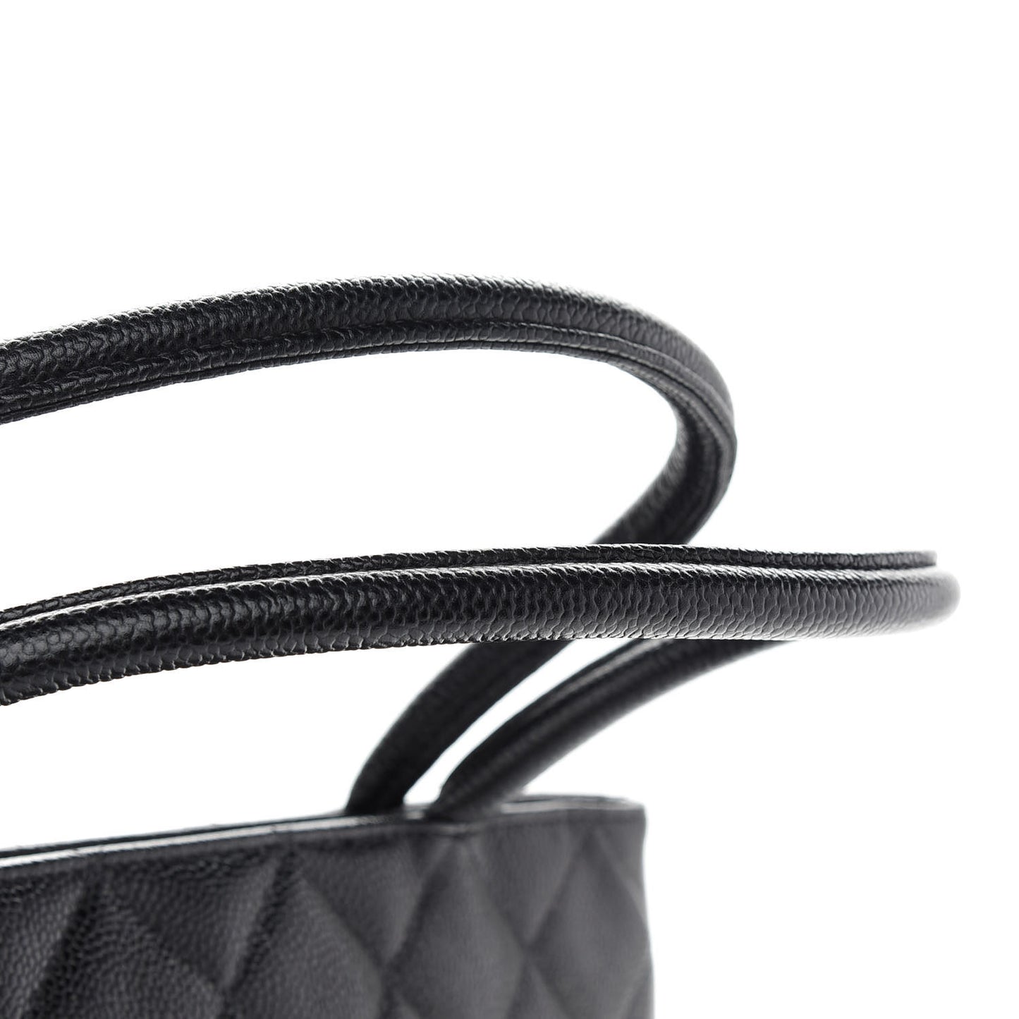 Caviar Quilted Medallion Tote Black