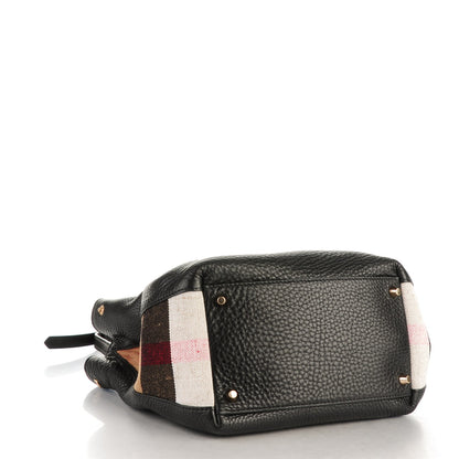 Burberry Grainy Calfskin House Check Small Maidstone Black 4 of 8