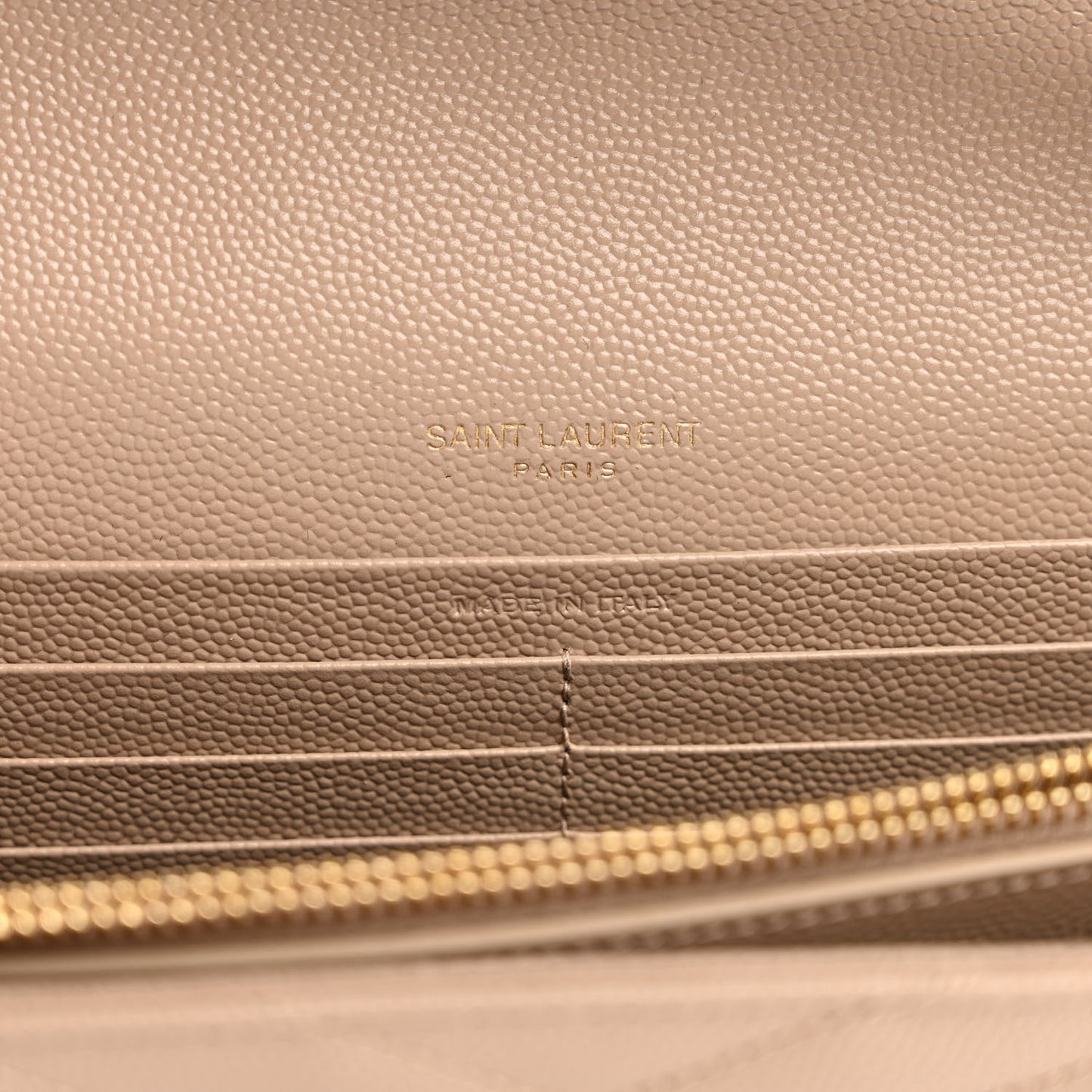 Grain De Poudre Matelasse Chevron Monogram Chain Wallet Dark Beige
