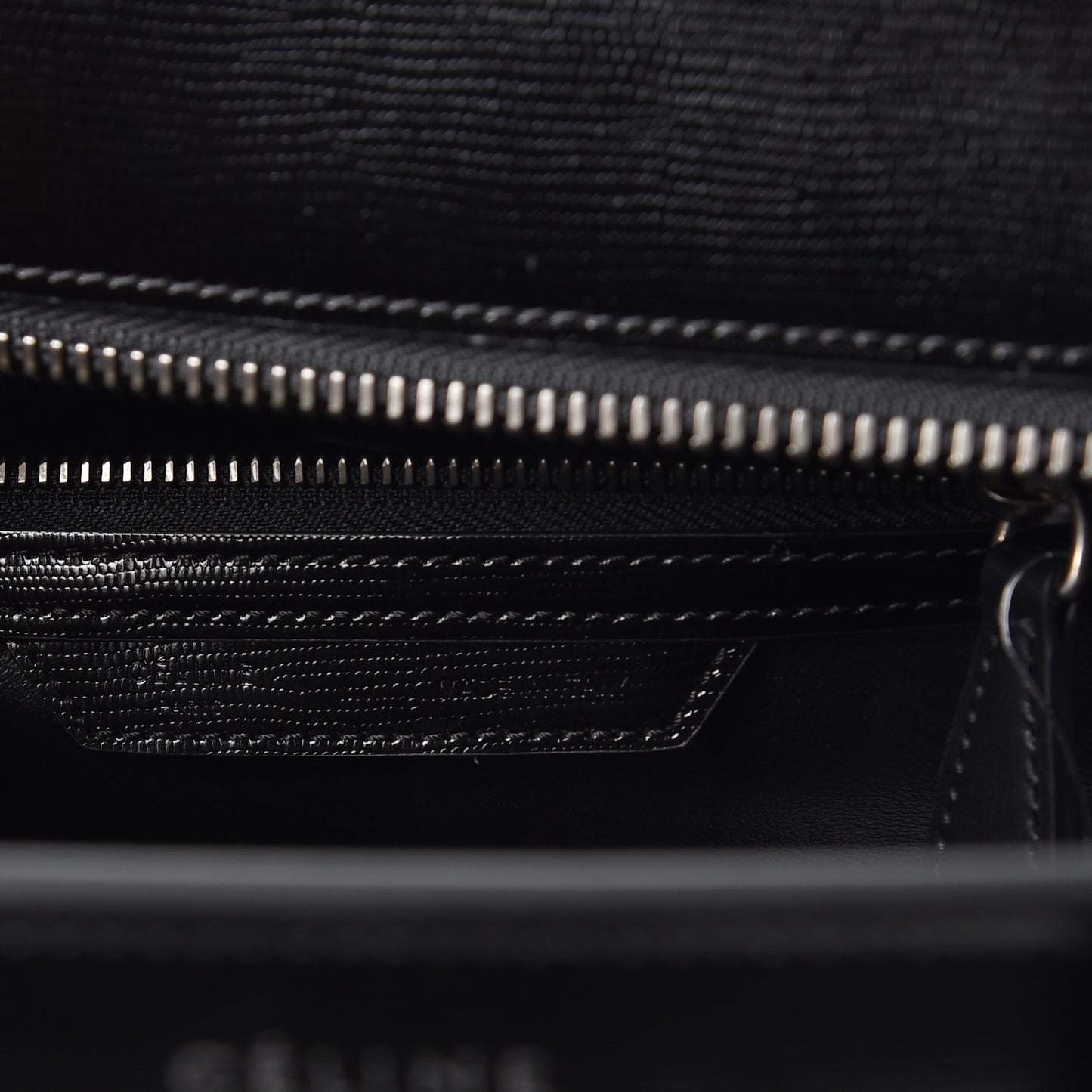 Sleek Calfskin Micro Bi-Color Luggage Black White
