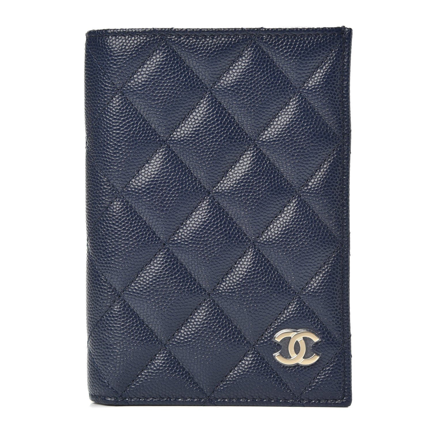 Chanel Caviar Quilted Passport Holder Navy Blue 1 of 8