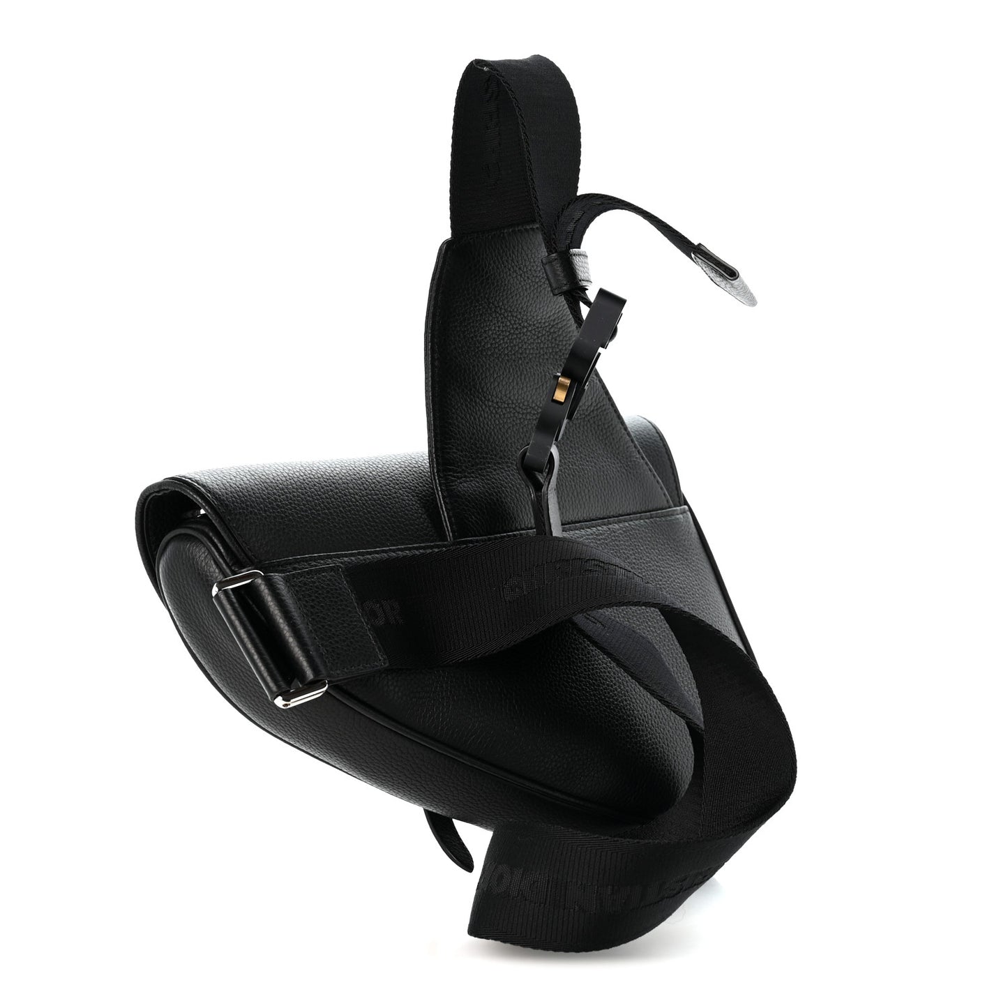 Grained Calfskin Kim Jones Saddle Bag Black