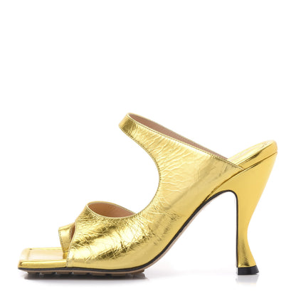 Bottega Veneta Vitello Lame Square Toe Sandals 35 Gold 1 of 8