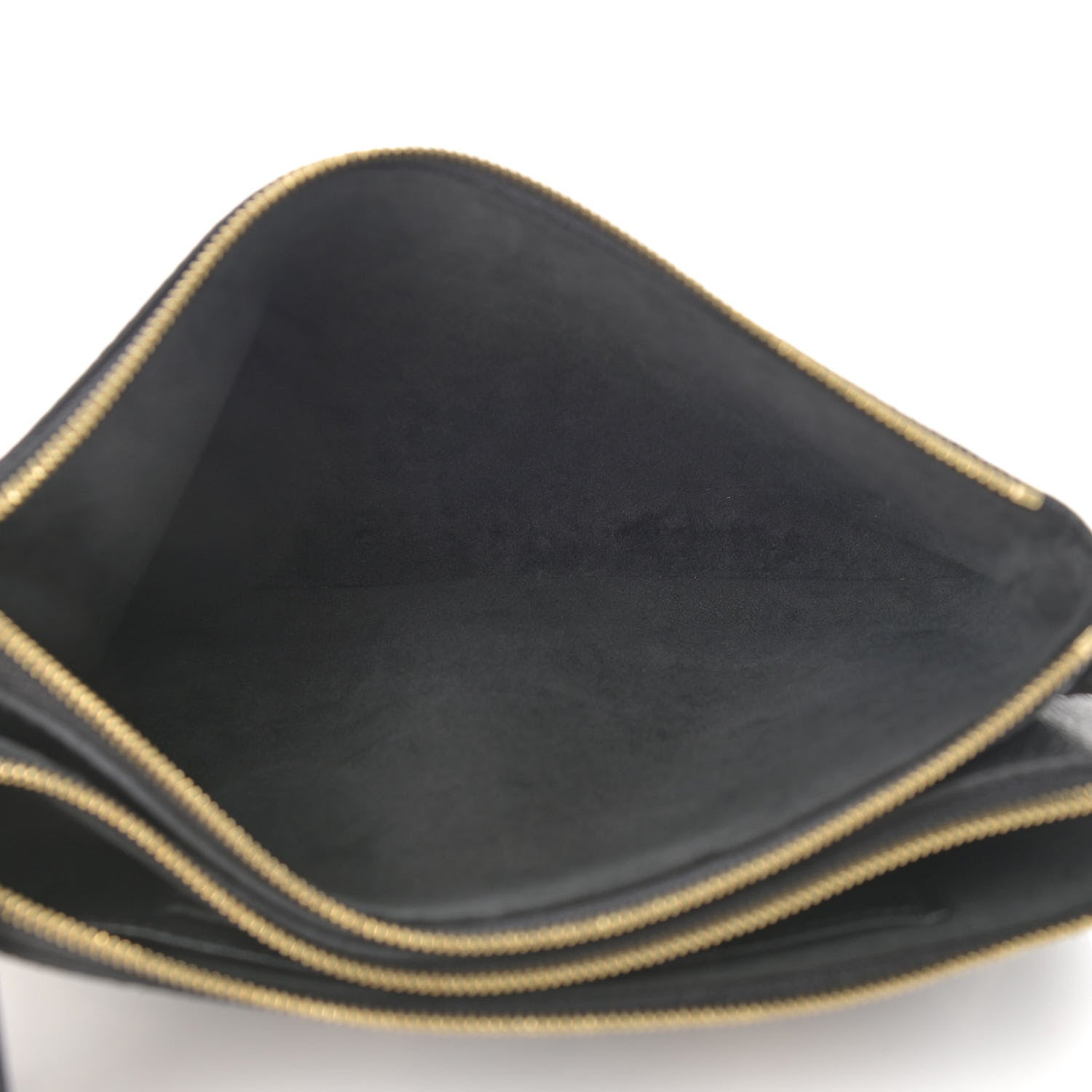 Louis Vuitton Empreinte Monogram Giant Double Zip Pochette Black Cream 11 of 13