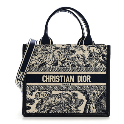 Christian Dior Calfskin Dioriviera Toile De Jouy Small Book Tote With Strap Blue Multicolor 1 of 12
