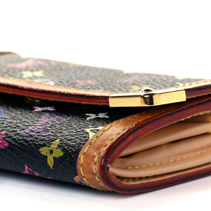 Louis Vuitton Monogram Multicolor Porte-Monnaie Plat Coin Purse Black 8 of 8