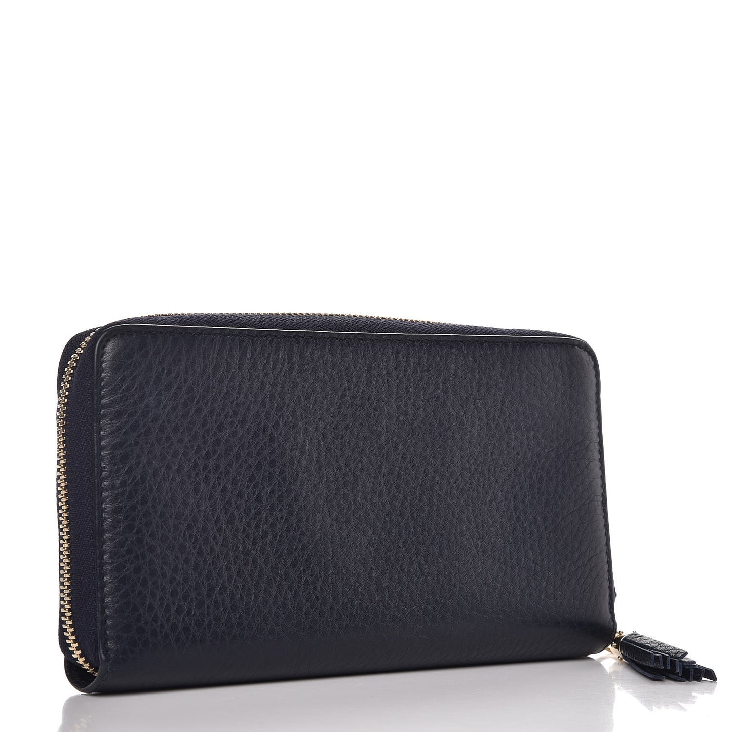 Pebbled Calfskin Soho Zip Around Wallet Blue