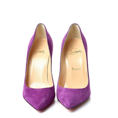 Christian Louboutin Veau Velours Pigalle Follies 100 Pumps 35.5 Cassis 3 of 10