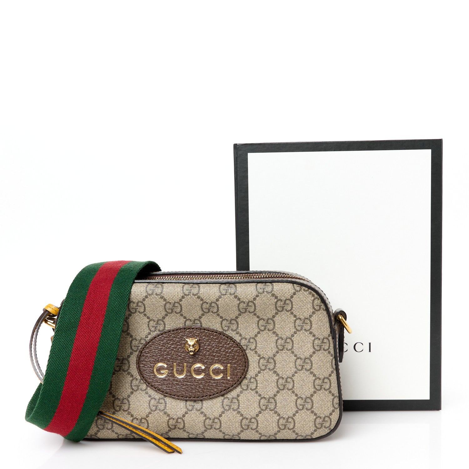 Gucci GG Supreme Monogram Web Neo Vintage Shoulder Bag Beige New Acero Crop 12 of 12
