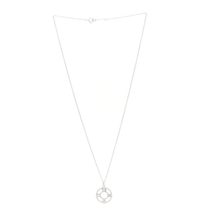 Tiffany 18K White Gold Diamond Small Atlas Open Pave Pendant Necklace 3 of 6