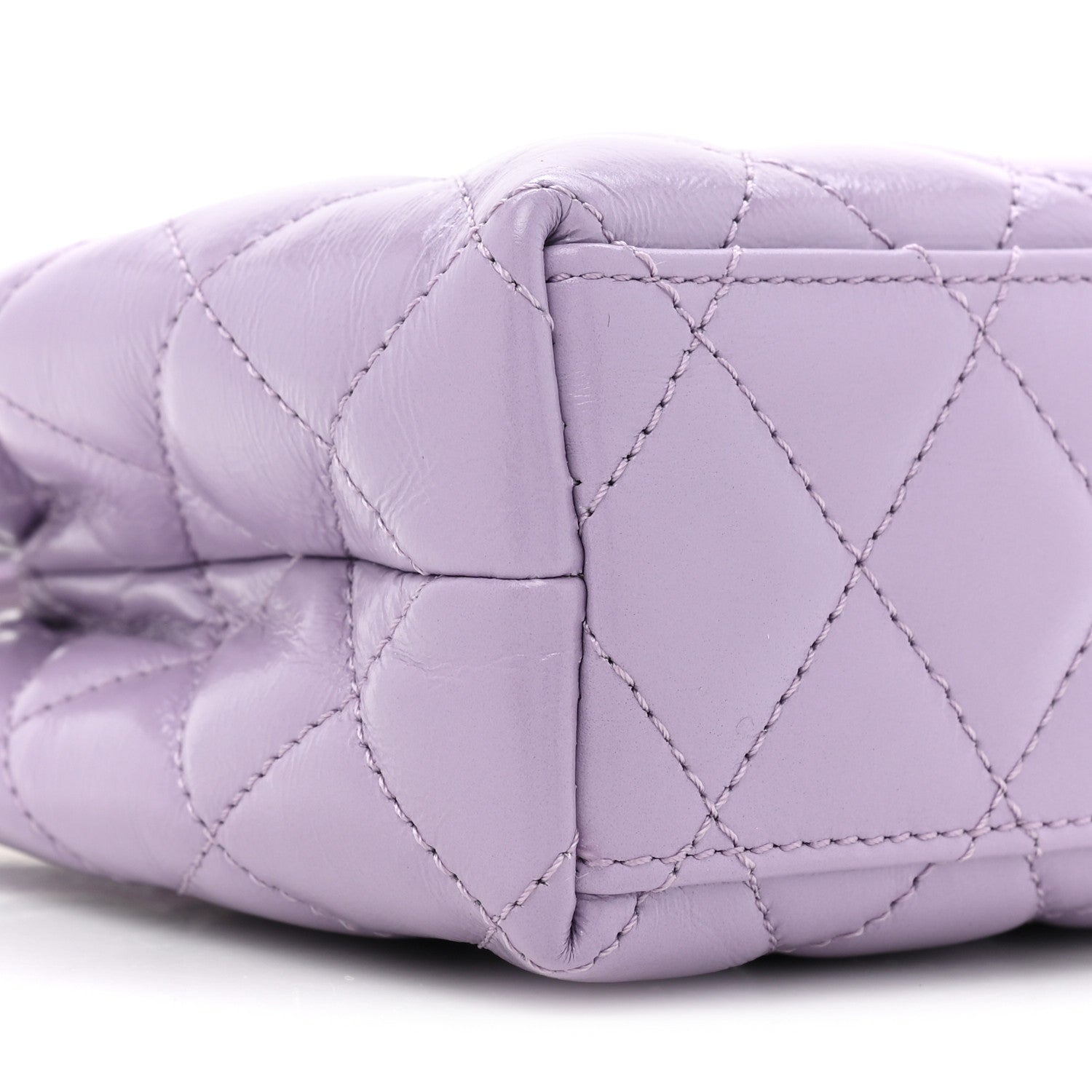 Chanel Shiny Aged Calfskin Quilted Nano Kelly Shopper Lilac 9 of 10