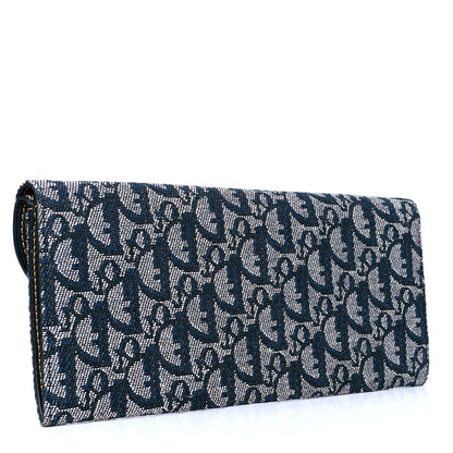 Christian Dior Monogram Saddle Long Wallet Navy 2 of 5