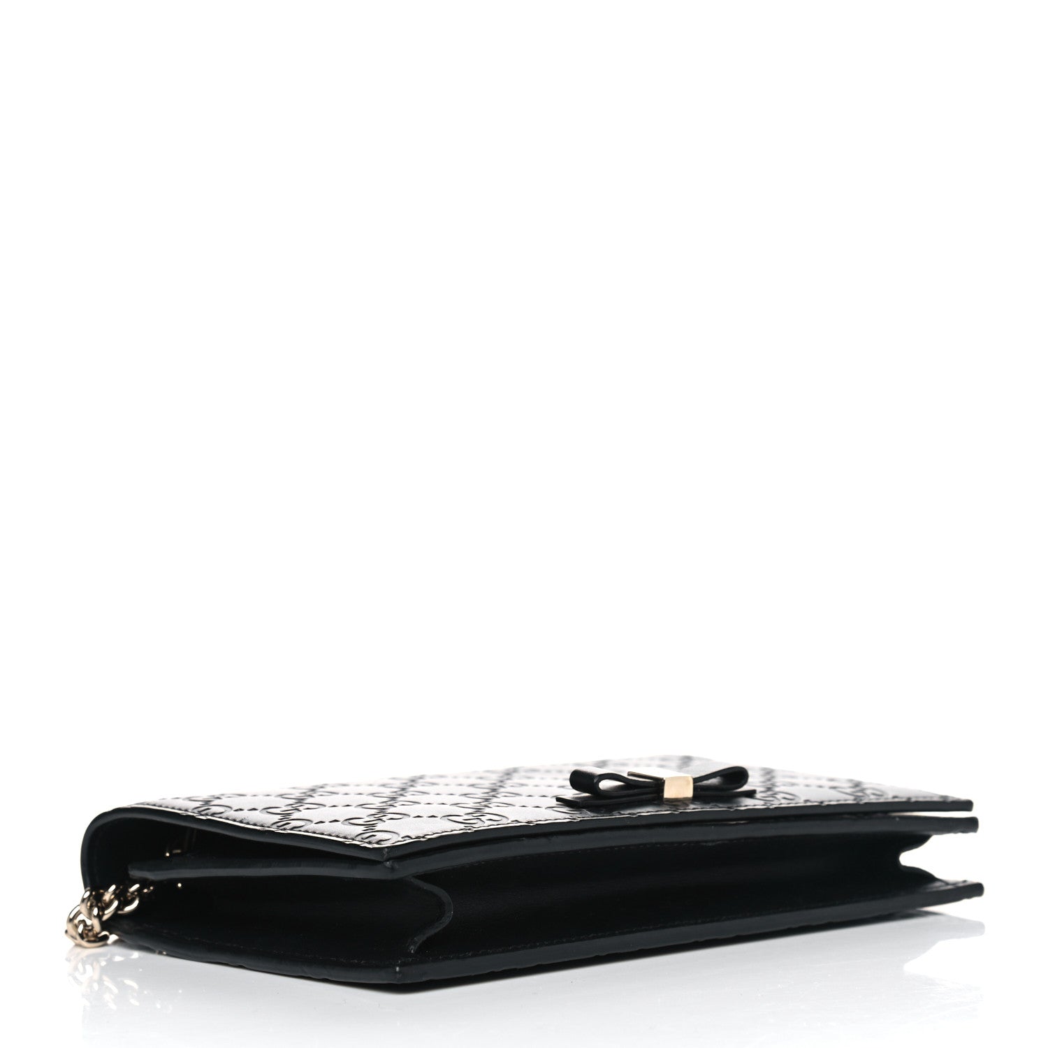 Gucci Guccissima Signature Bowy Chain Wallet Black 3 of 7