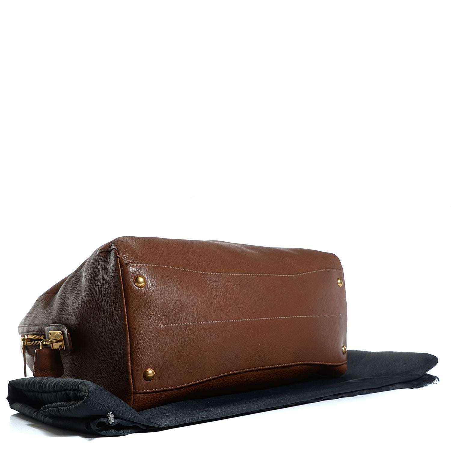 Prada Cervo Double Handle Tote Brown 4 of 10