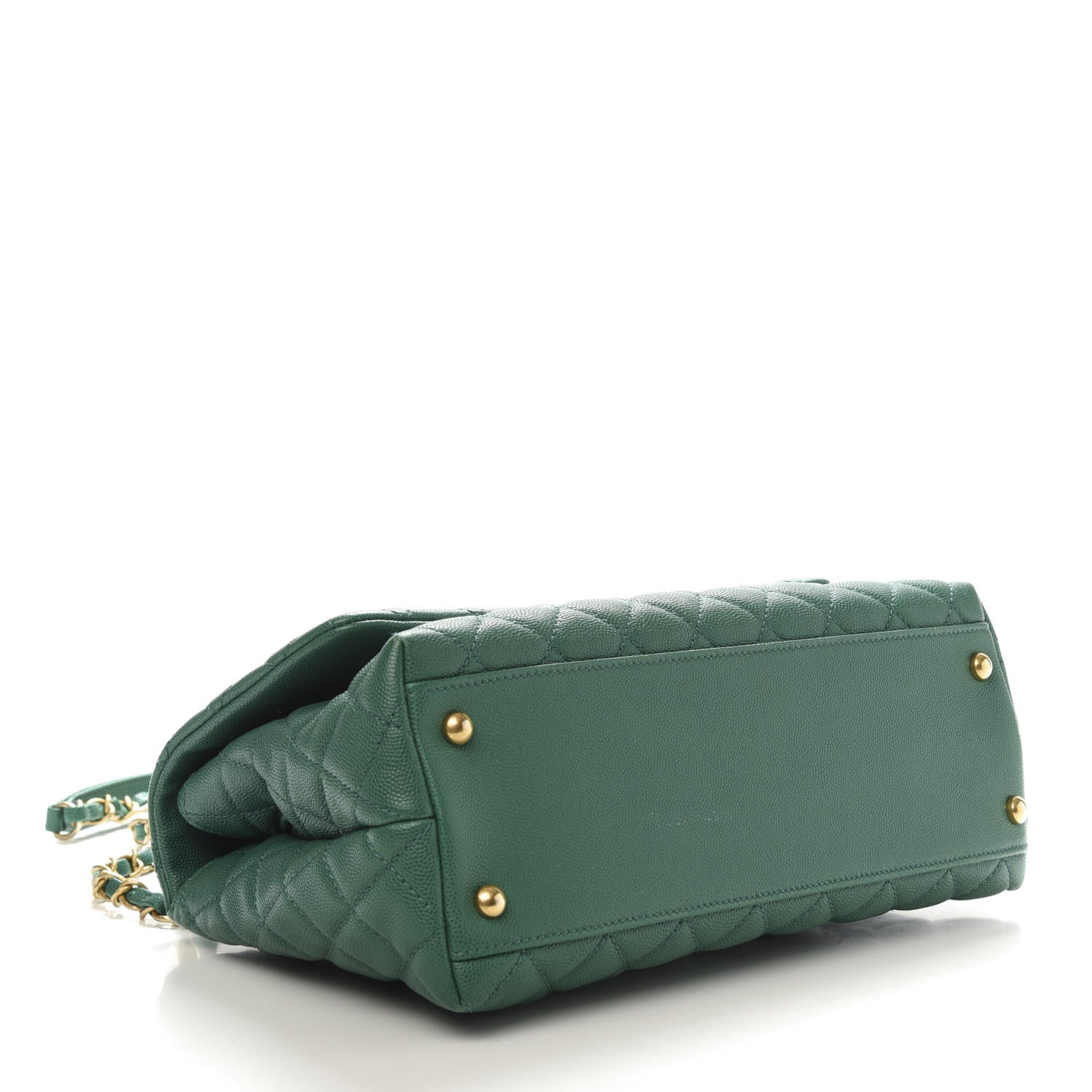 Chanel Caviar Quilted Small Coco Handle Flap Green 4 of 11
