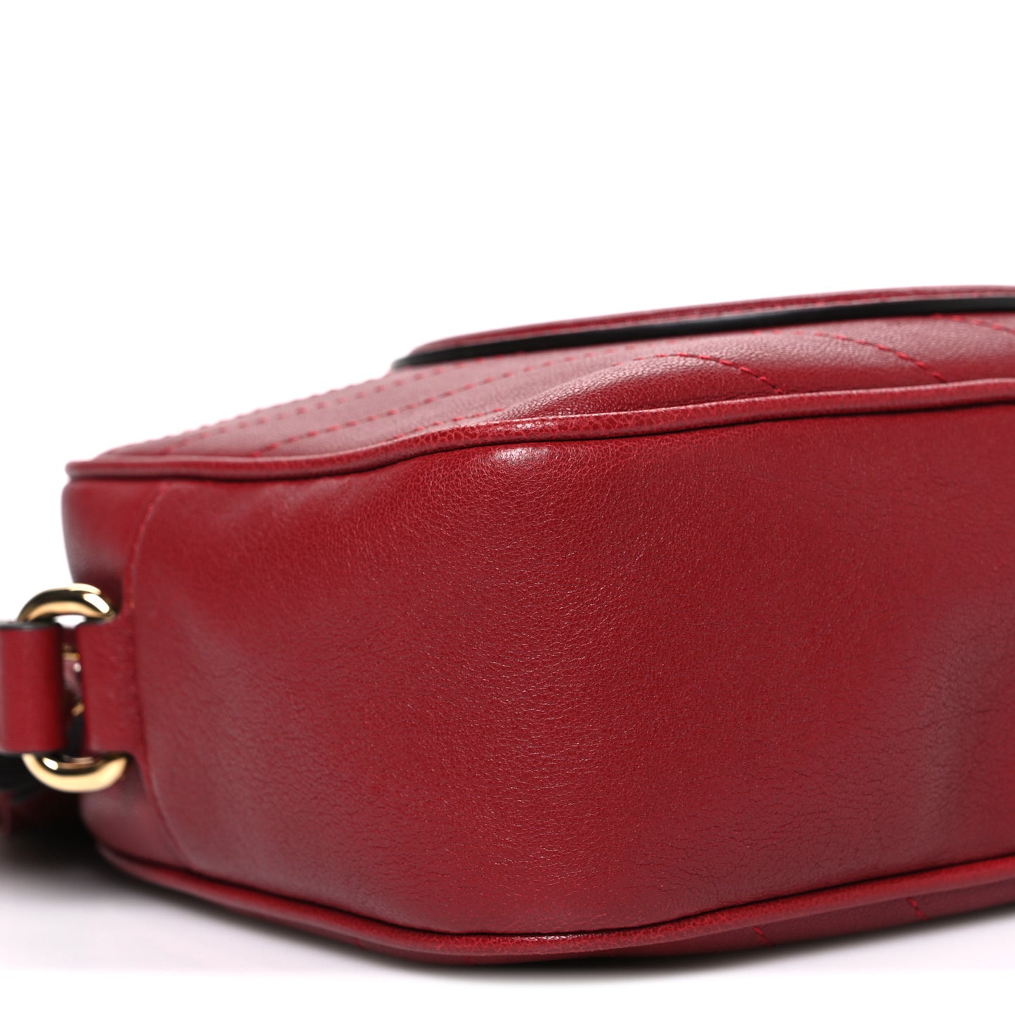 Sakai Be Green Calfskin Diagonal Stitched Small Blondie Shoulder Bag Rosso