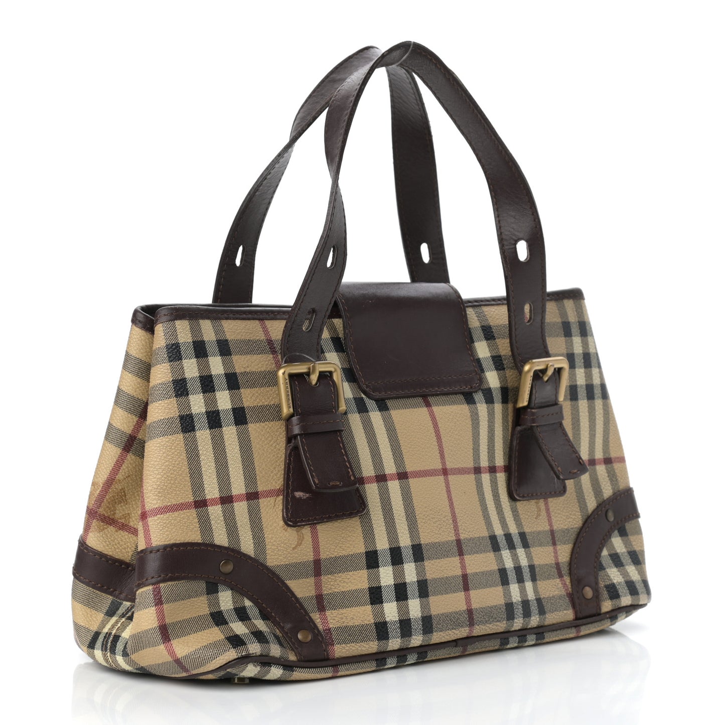 Haymarket Check Buckle Satchel Chocolate