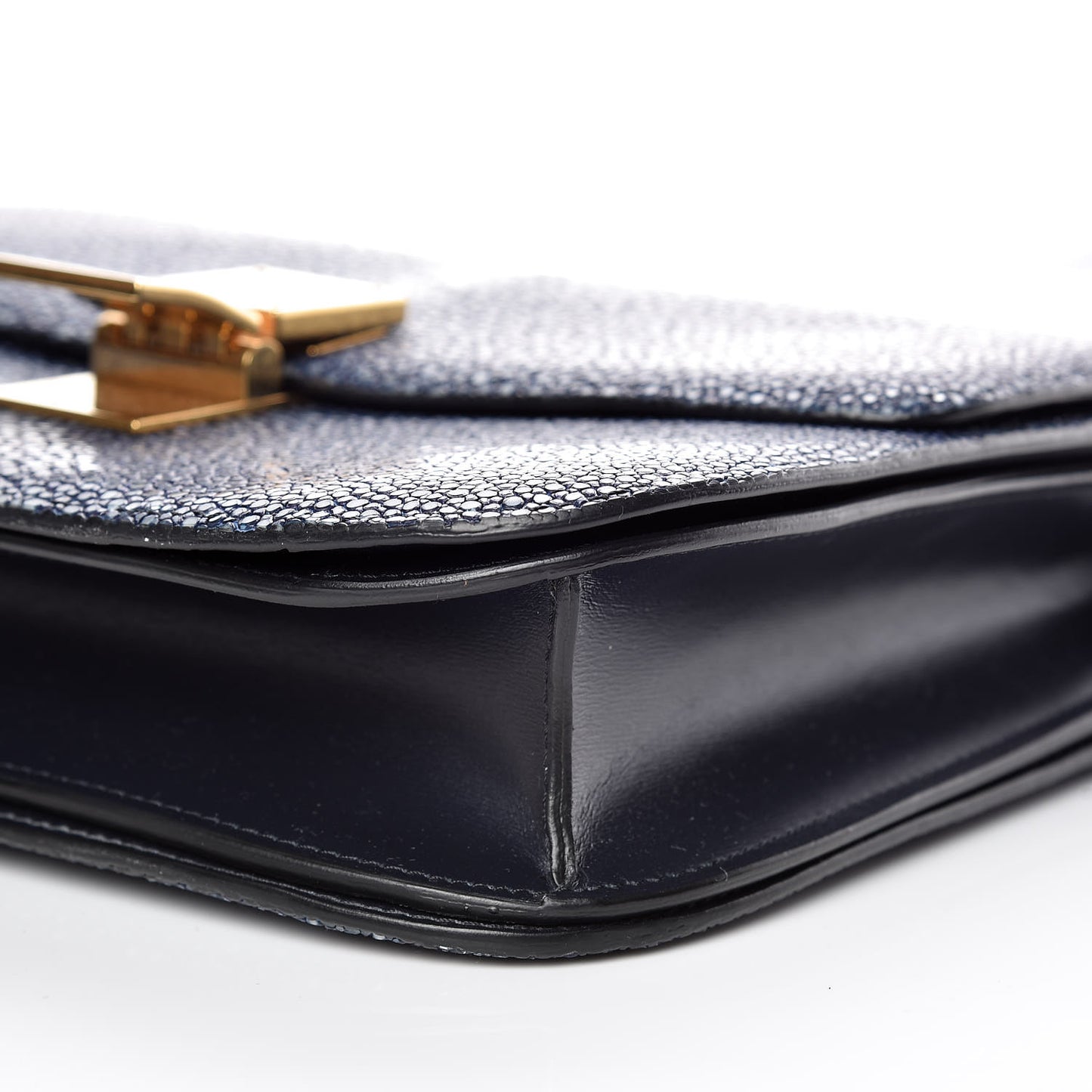 Stingray Medium Classic Box Flap Bag Navy