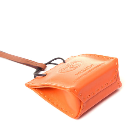 Hermes Milo Lambskin Swift Shopping Bag Charm Feu Gold 4 of 5