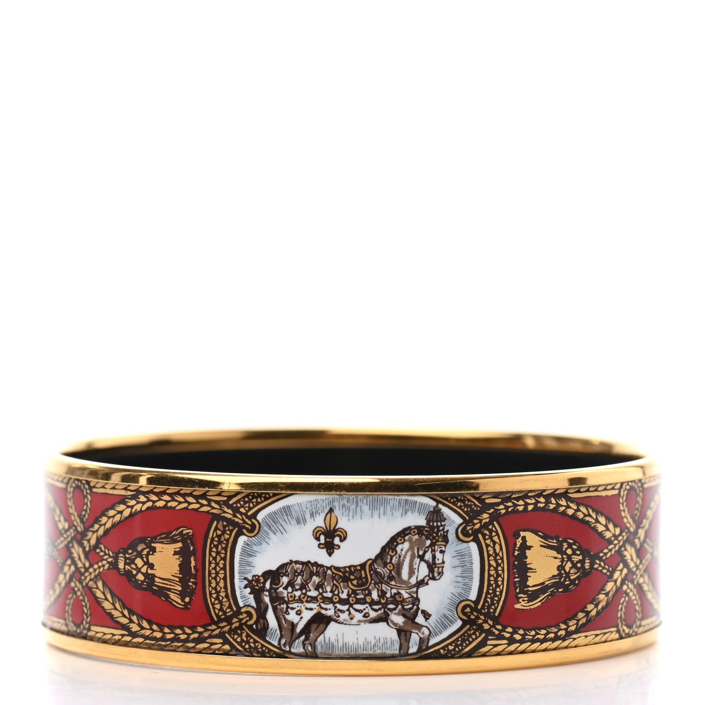 Enamel Printed Wide Grand Apparat Bracelet 65 Rouge