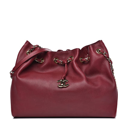 Chanel Deerskin Drawstring Shoulder Bag Red 1 of 12