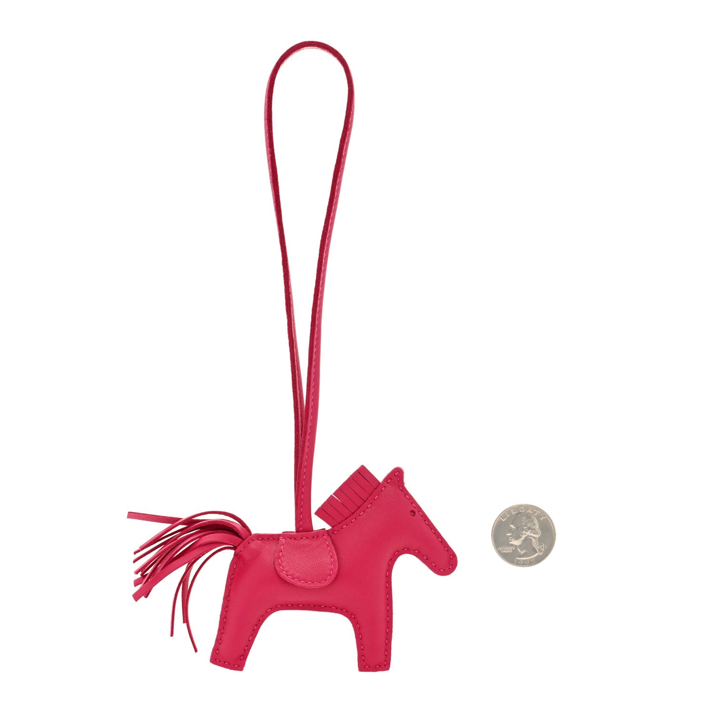 Milo Lambskin Grigri Rodeo Horse Bag Charm PM Rose Mexico