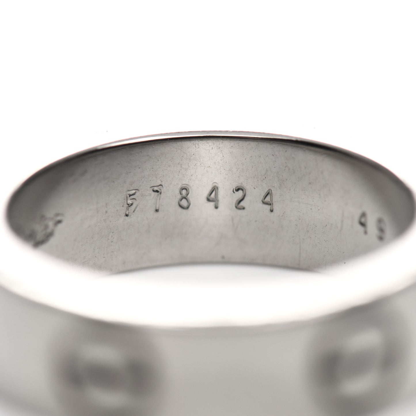 18K White Gold 5.5mm LOVE Ring 49 4.75