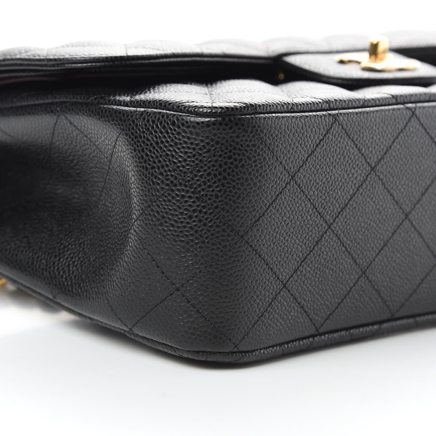 Caviar Quilted Jumbo Double Flap Black