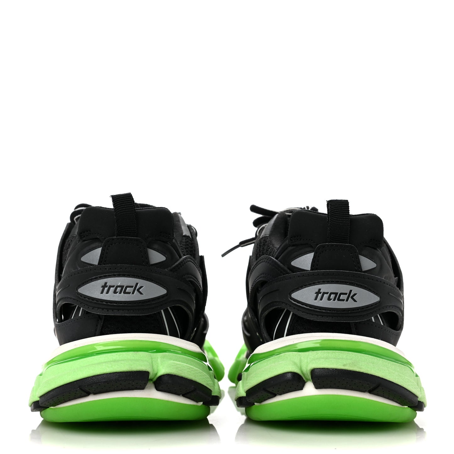 Mesh Nubuck Effect Fabric Glow in the Dark Womens Track Sneakers 40 Black Glow