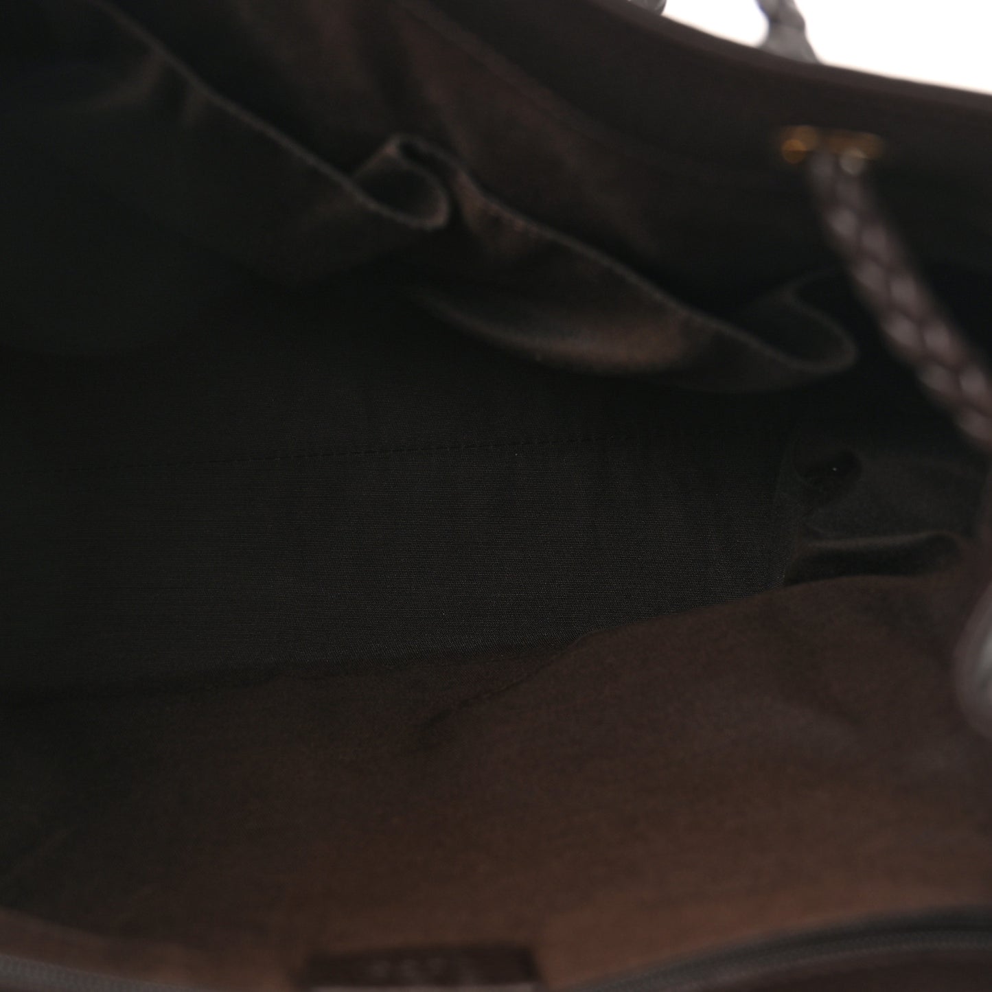 Calfskin Medium Braided Handle Gifford Tote Dark Brown
