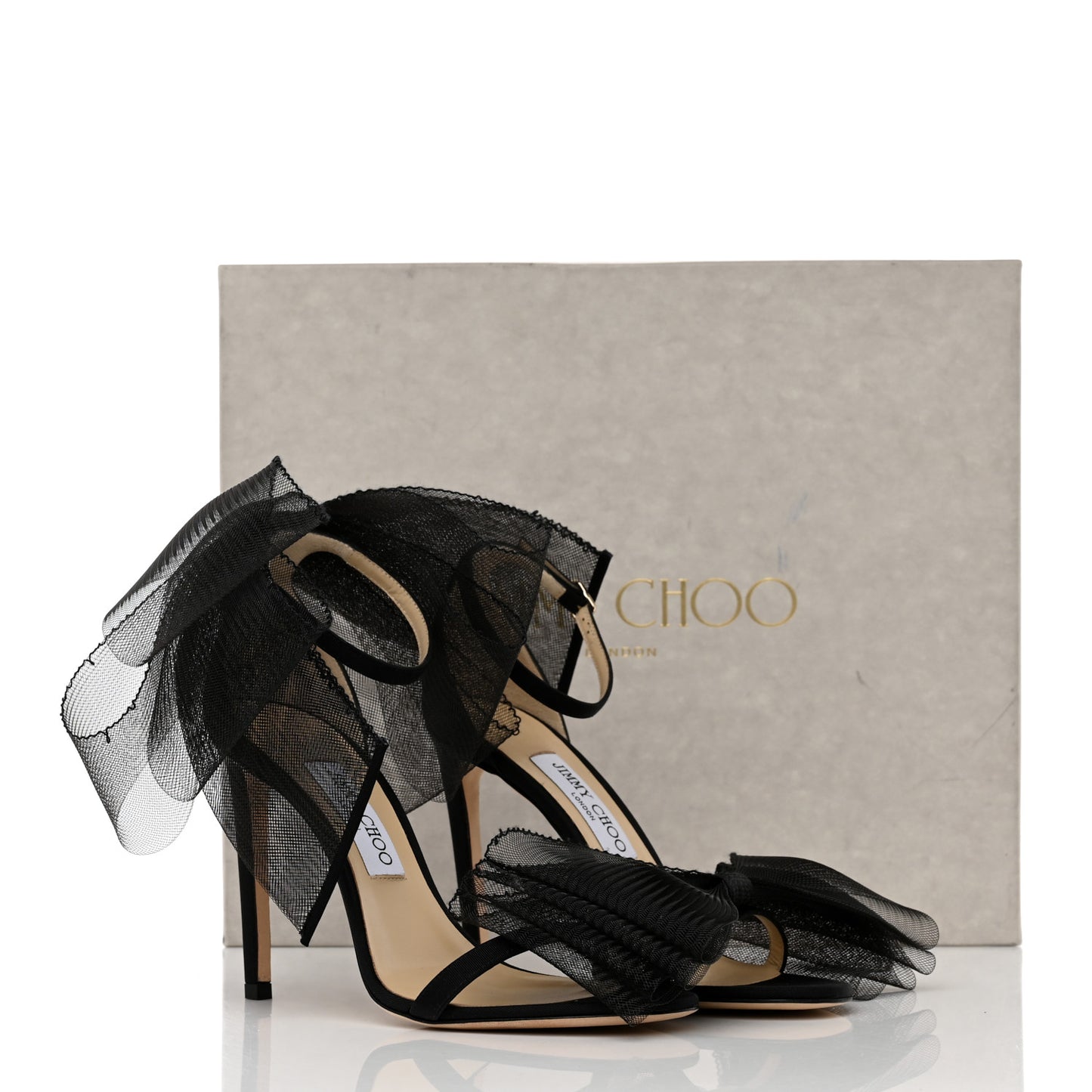Grosgrain Aveline Bow 100 Sandals 38.5 Black