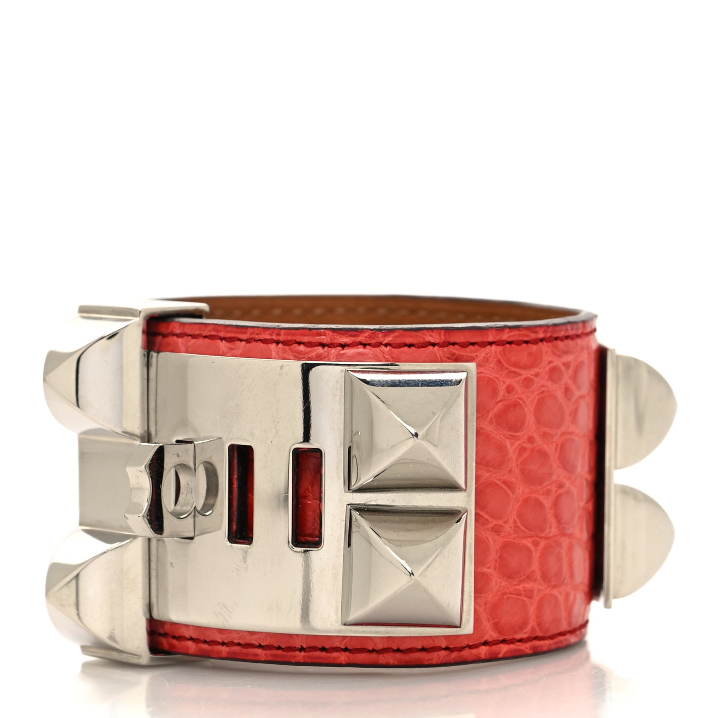 Shiny Alligator Collier De Chien CDC Bracelet S Geranium